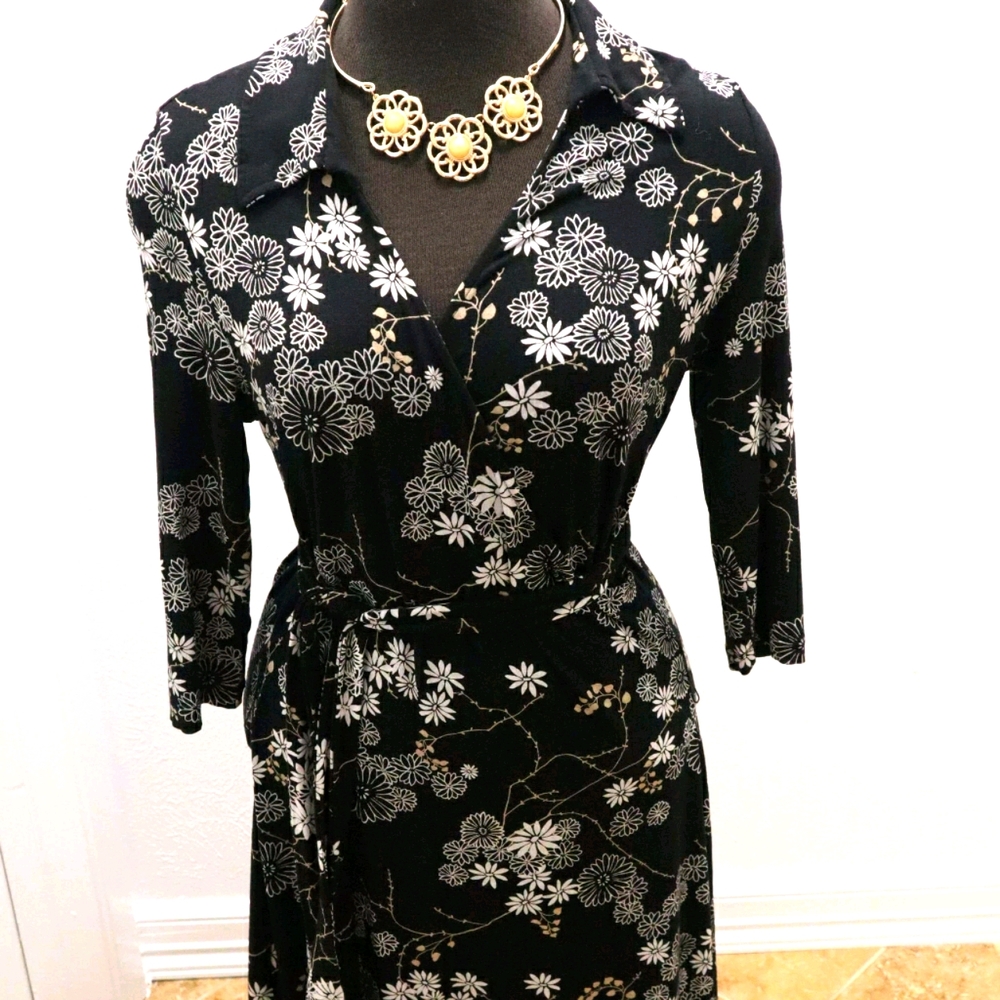 Black flowered dress